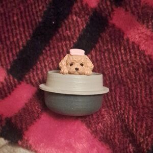 Cute Bathing Dog Figurine